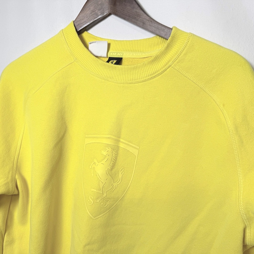 Puma Scuderia Ferrari Mens Yellow Crewneck Sweatshirt 623802-07 Size M